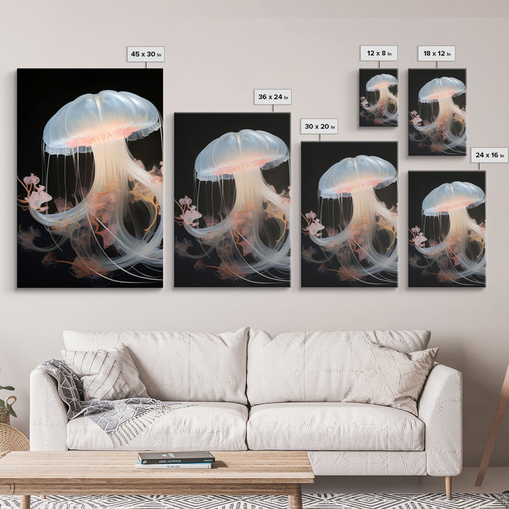 Ocean Wall Art, Animal Art, Jelly Fish Wall Art, Canvas Print, Wall Art, 3 Piece Wall Art, Unique Wall Decor, Kitchen Wall Art, Travel Print