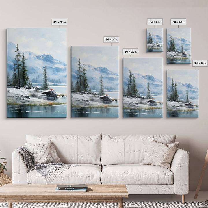 Winter Wall Decor, Lake Wall Art, Mountains Art, Canvas Print, Butterflies, Wall Art, 3 Piece Wall Art, Home Office Art, Camper Wall Decor