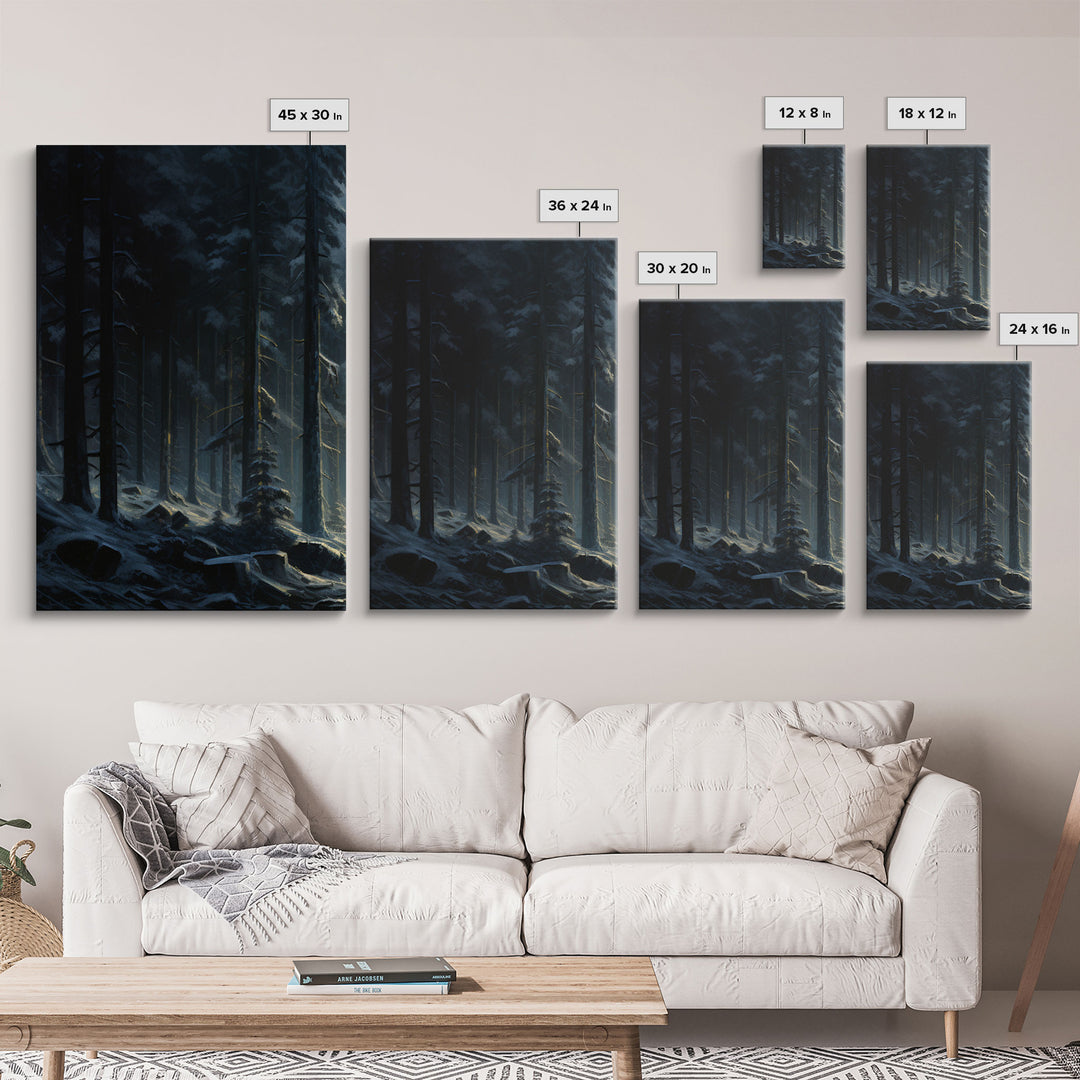 3 Piece Framed Canvas Print Wall Art Set of 3 Emerald Green Mountain Forest Lake Landscape Minimalist Modern Art Nature Wall Decor