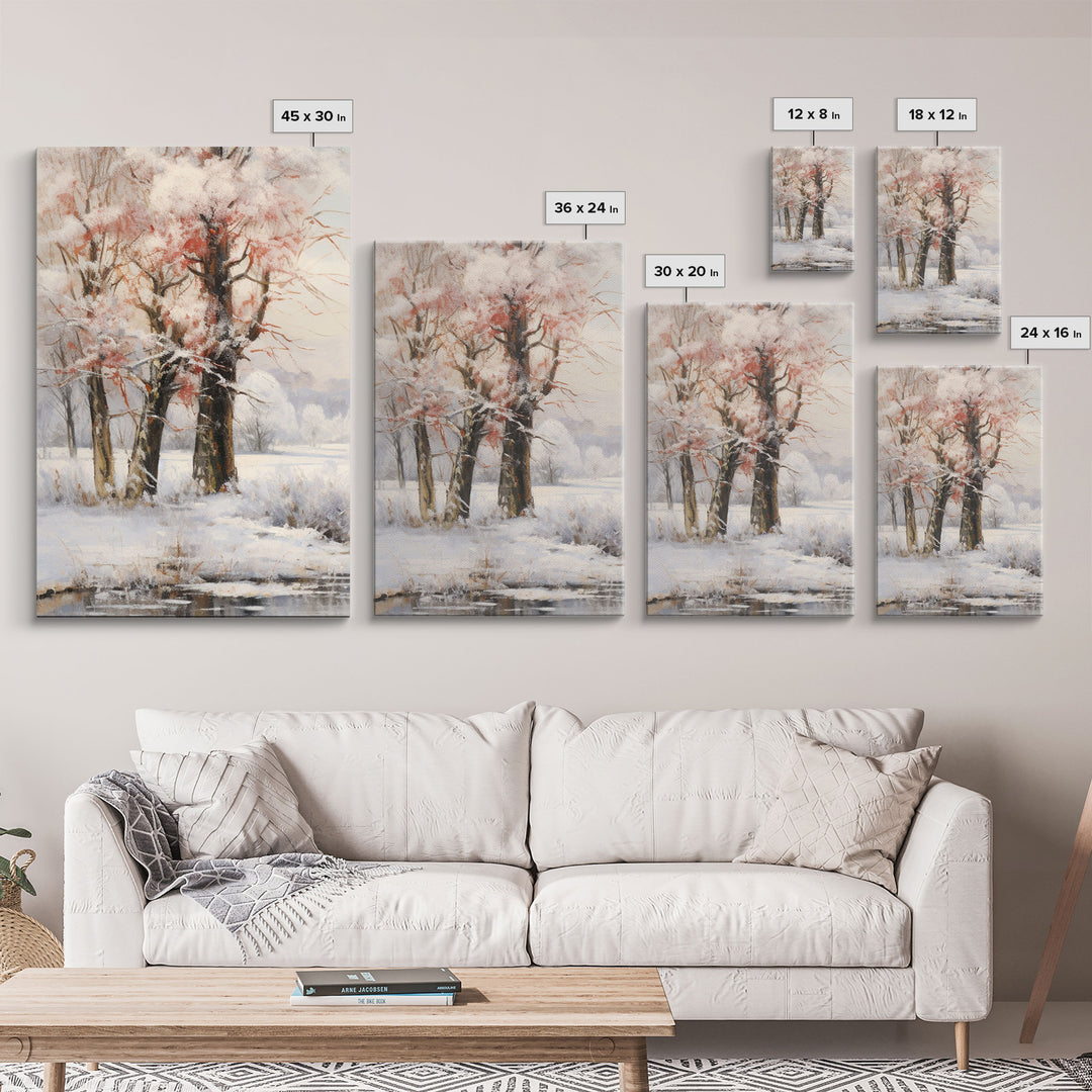 Winter Landscape, Winter Forest Print, Canvas Print, Wall Art, 3 Piece Wall Art, Living Room Wall Art, Bedroom Prints, Office Wall Decor