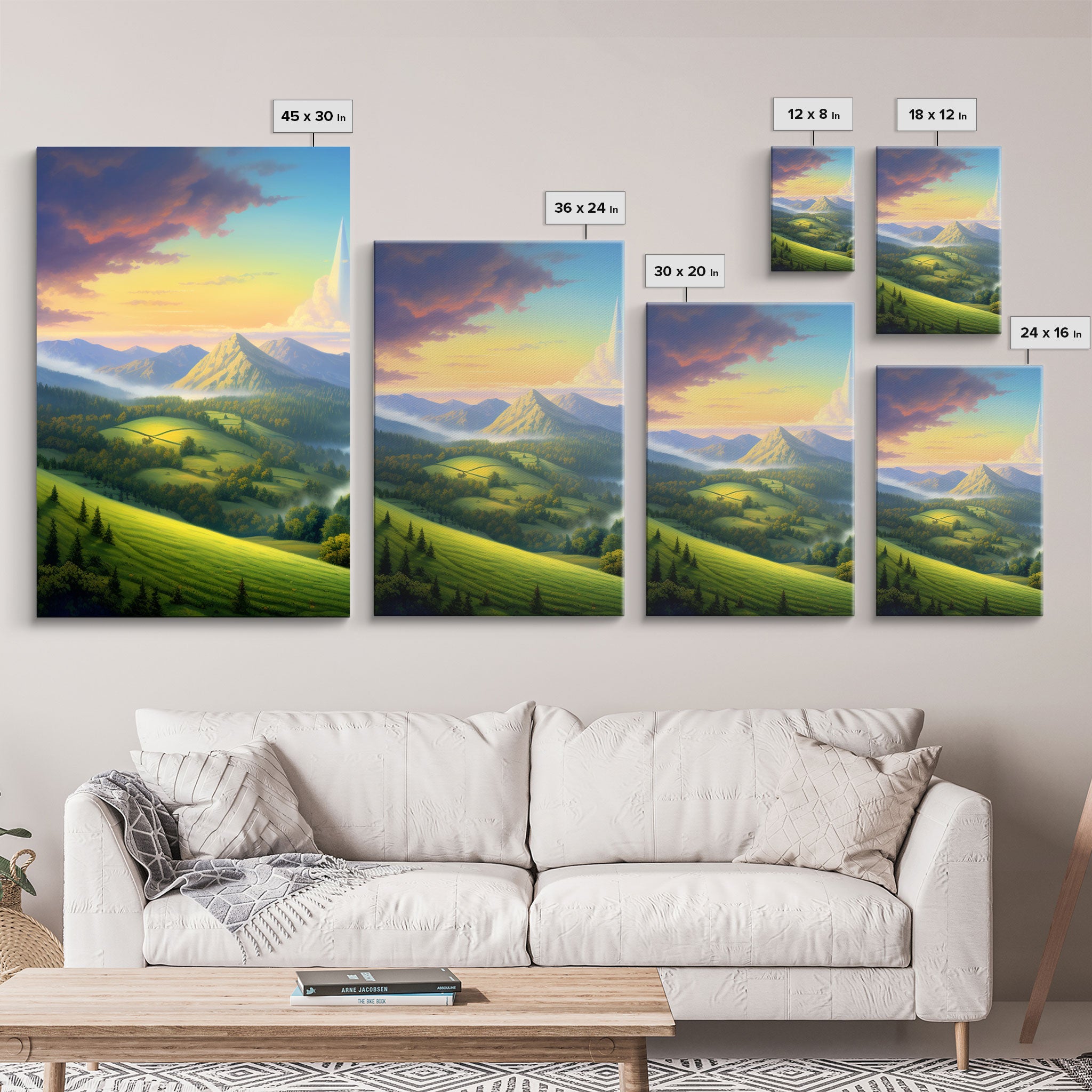 Rainbow Wall Art, Valley Wall Print, Mountains Wall Art, Canvas Print, Wall Art, 3 Piece Wall Art, Living Room Prints, Bedroom Teen Girl Art