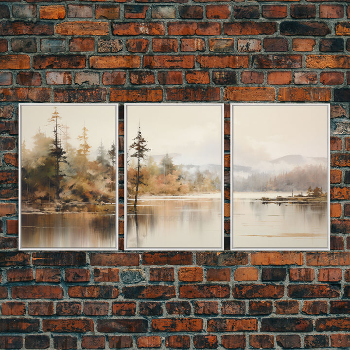 Beautiful 3 Piece Wall Art Canvas Print Set, Landscape Painting, Living Room Decor, Office Art, Wall Decor, Landscape Moody Landscape