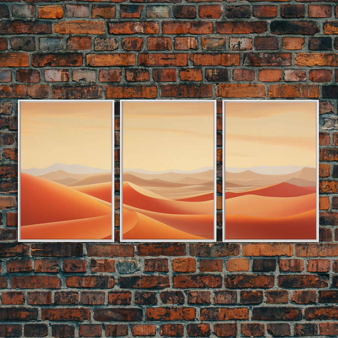 Desert Wall Art, Sand Dunes Print, Landscape Wall Art, Canvas Print, Wall Art, 3 Piece Wall Art, Family Home Decor, Living Room Prints