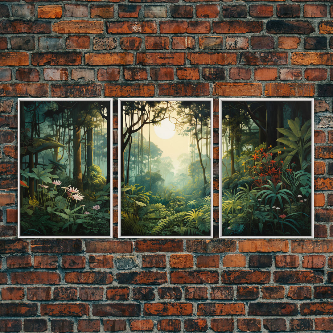 Tropical Art, Jungle Wall Print, Nature Print, Landscape Art, Canvas Print, Wall Art, 3 Piece Wall Art, Camper Wall Decor, Gift For Boss