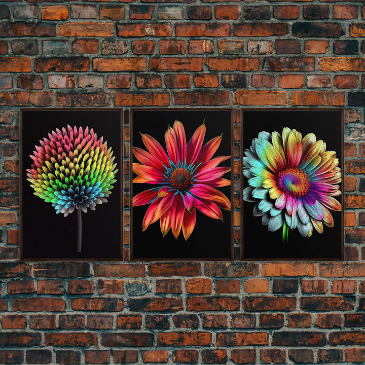 Set of 3 Floral Wall Art | Minimalist floral print | Floral wall art | Canvas signs | Botanical wall art | Flower Art | 3 Piece Wall Art