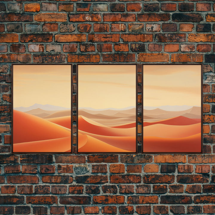 Desert Wall Art, Sand Dunes Print, Landscape Wall Art, Canvas Print, Wall Art, 3 Piece Wall Art, Family Home Decor, Living Room Prints