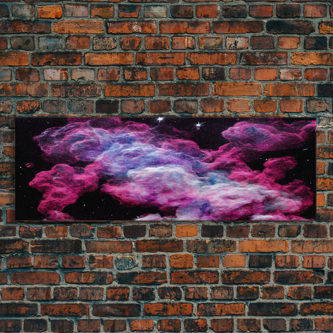 Beautiful Universe Space Art, Galaxy Print, Bubblegum Pink Art, Framed Canvas Print, Framed Wall Art