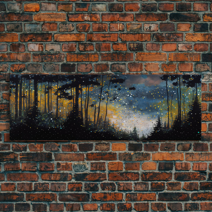 Wondrous Pine Tree Forest Wall Art, Framed Canvas Print, Original Oil Painting Canvas Print, Framed Wall Decor, Wood Frame Art