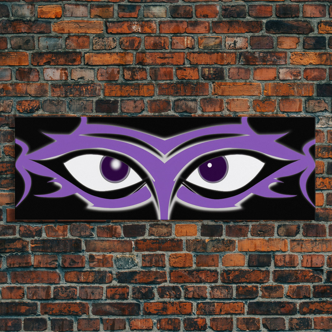 Violet Mask Wall Art Print, Ornate Wall Canvas Print, Eye Canvas Art, Framed Art Print, Wall Decor, Panoramic, Wall Art, Canvas Print