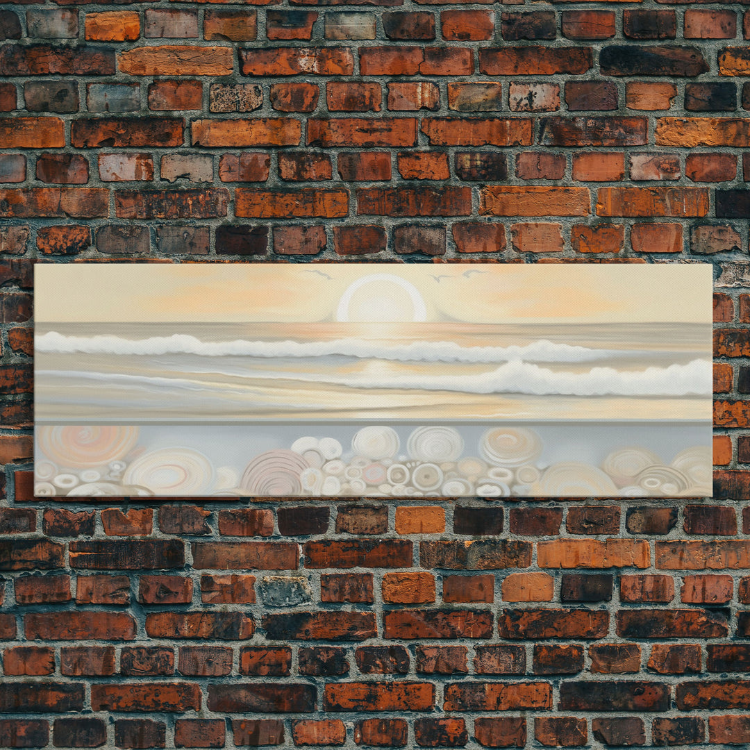 Abstract  Ocean Wall Art Canvas Print, Pastel Beach Wall Art, Seascape Wall Decor, Ocean Waves Wall Art, Panoramic, Wall Art, Canvas Print