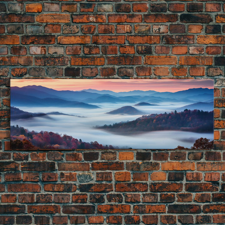 Blue Ridge Mountains Panoramic Wall Art, Bluebridge Mountains National Parkway, Beautiful Cabin Decor, Boho Photography Wall Art Print