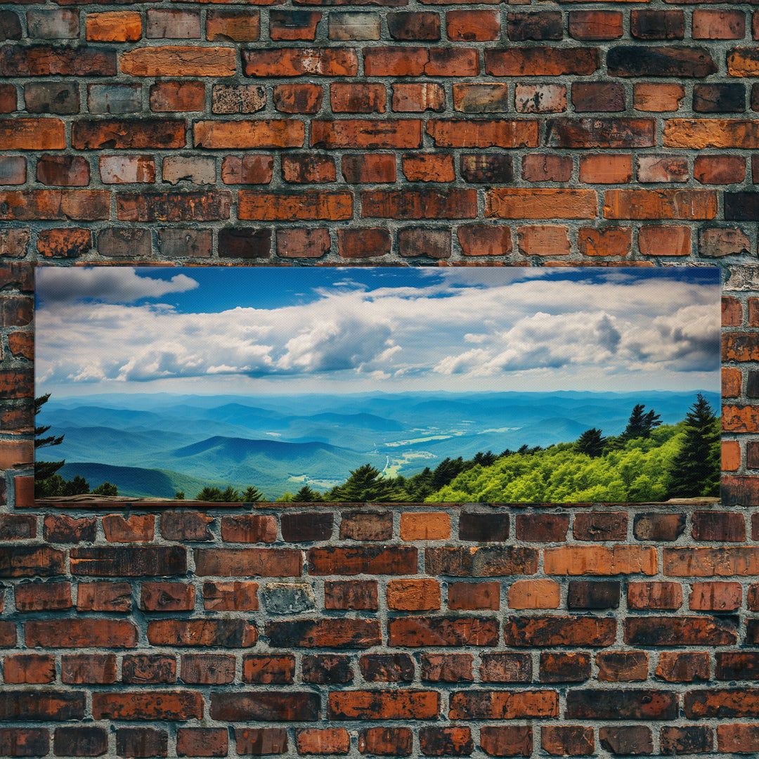 Blue Ridge Mountains Panoramic Wall Art, Bluebridge Mountains National Parkway, Beautiful Cabin Decor, Boho Photography Wall Art Print