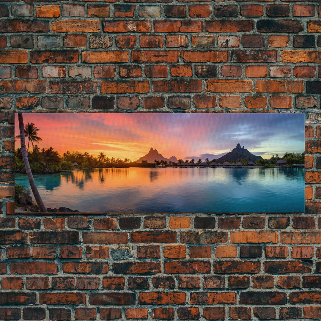 Beautiful Bora Bora Vacation Art, Bora Bora Photography Print, Panoramic Beach Art, Panoramic Photo Print, Lake House Art, Travel Decor