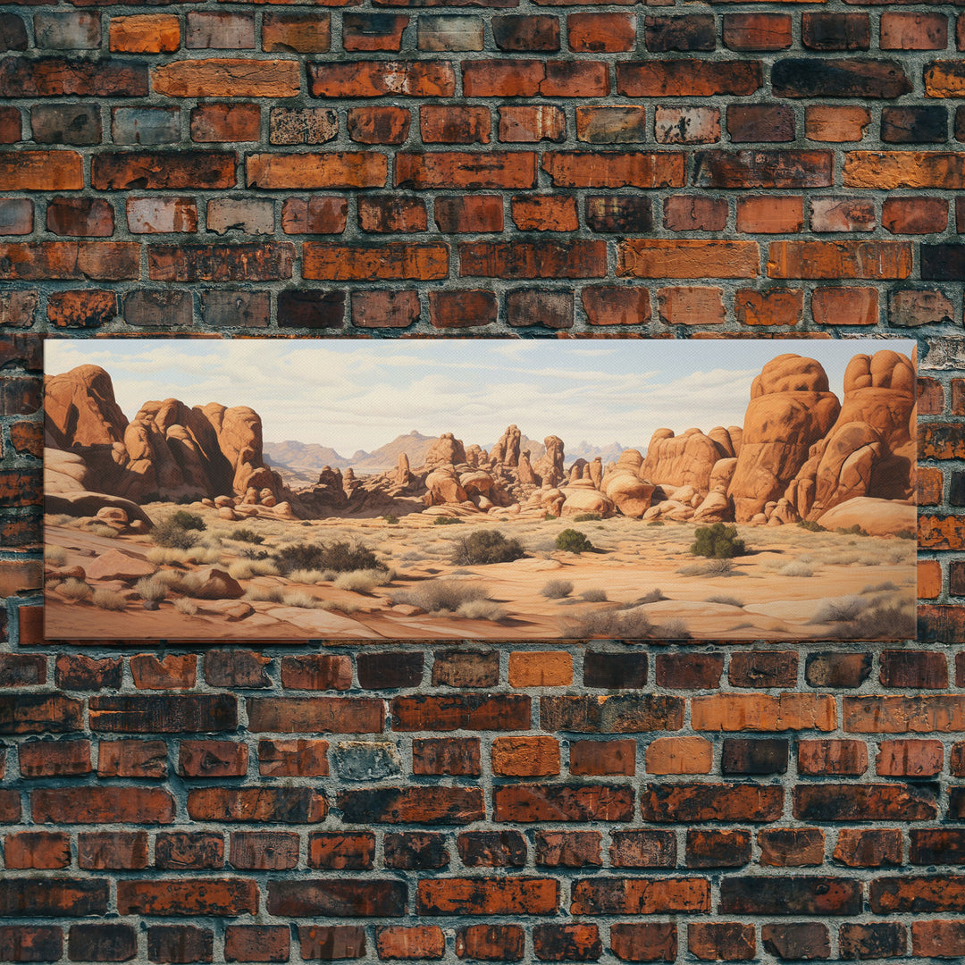 Arches National Park Poster, Utah, Extra Large Horizontal Wall Art, Watercolor Travel Print, Framed Canvas Print Wall Decor