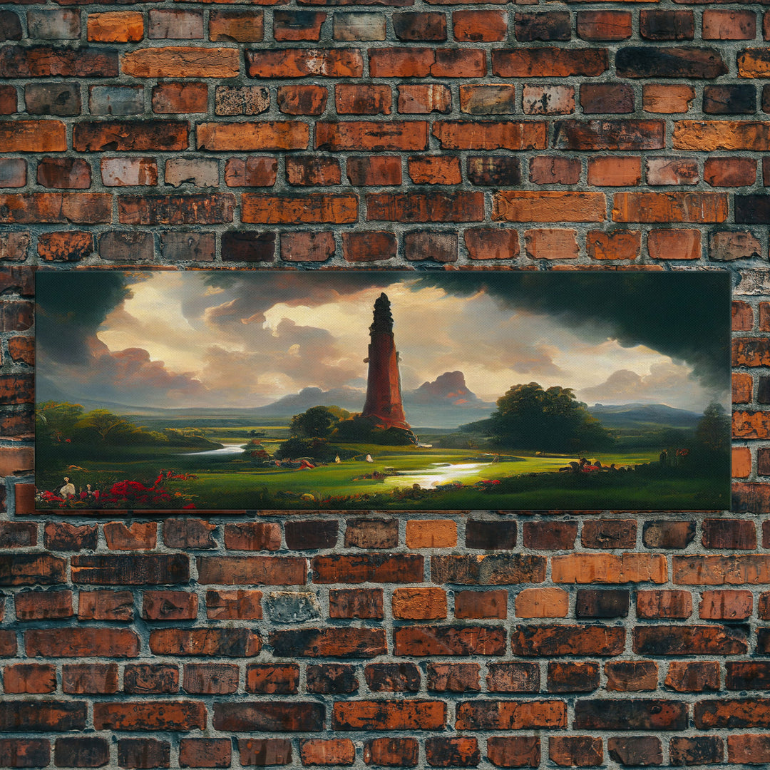 The Dark Tower, Ready To Hang Canvas Print, Panoramic Art, High Fantasy Concept Art