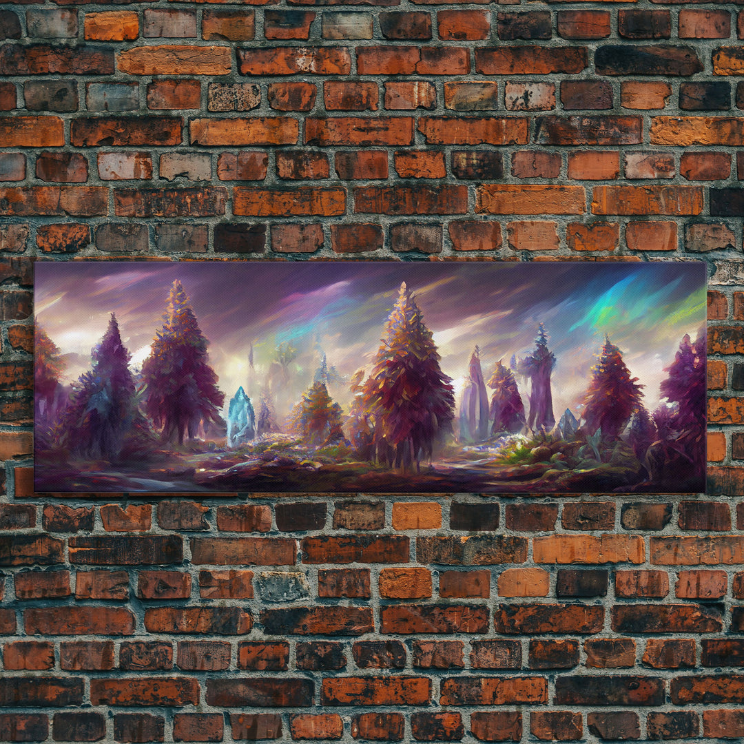 RPG Art, High Fantasy Forest Wall Art, Ready To Hang Canvas Print, Panoramic Art, Fantasy RPG Concept Art