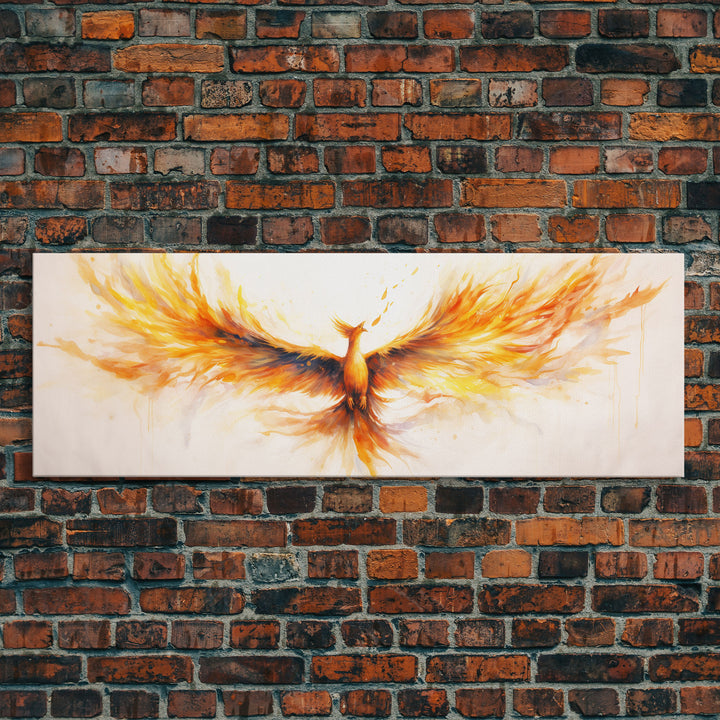 The Phoenix Panoramic Print, Mystical Rebirth, Framed Wall Art, Reincarnation Art