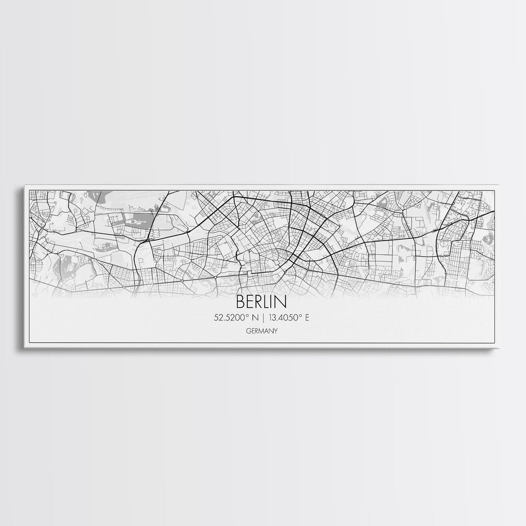 Panoramic Berlin City Map, Germany Art, Map Print, Minimalist Wall Art, Canvas Art, Housewarming Gift, Street Map Art, Closing Gift