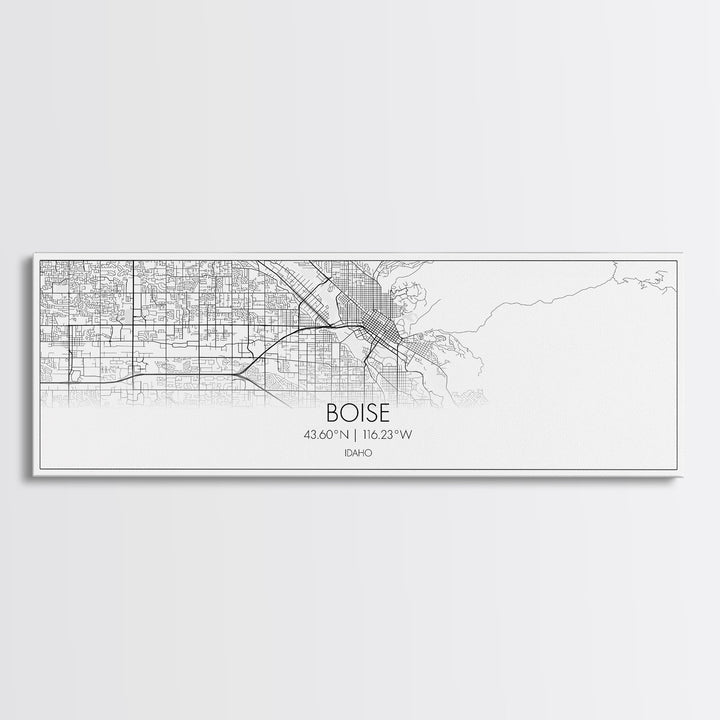 Panoramic Boise City Map, Idaho Art, Map Print, Minimalist Wall Art, Canvas Art, Housewarming Gift, Street Map Art, Closing Gift