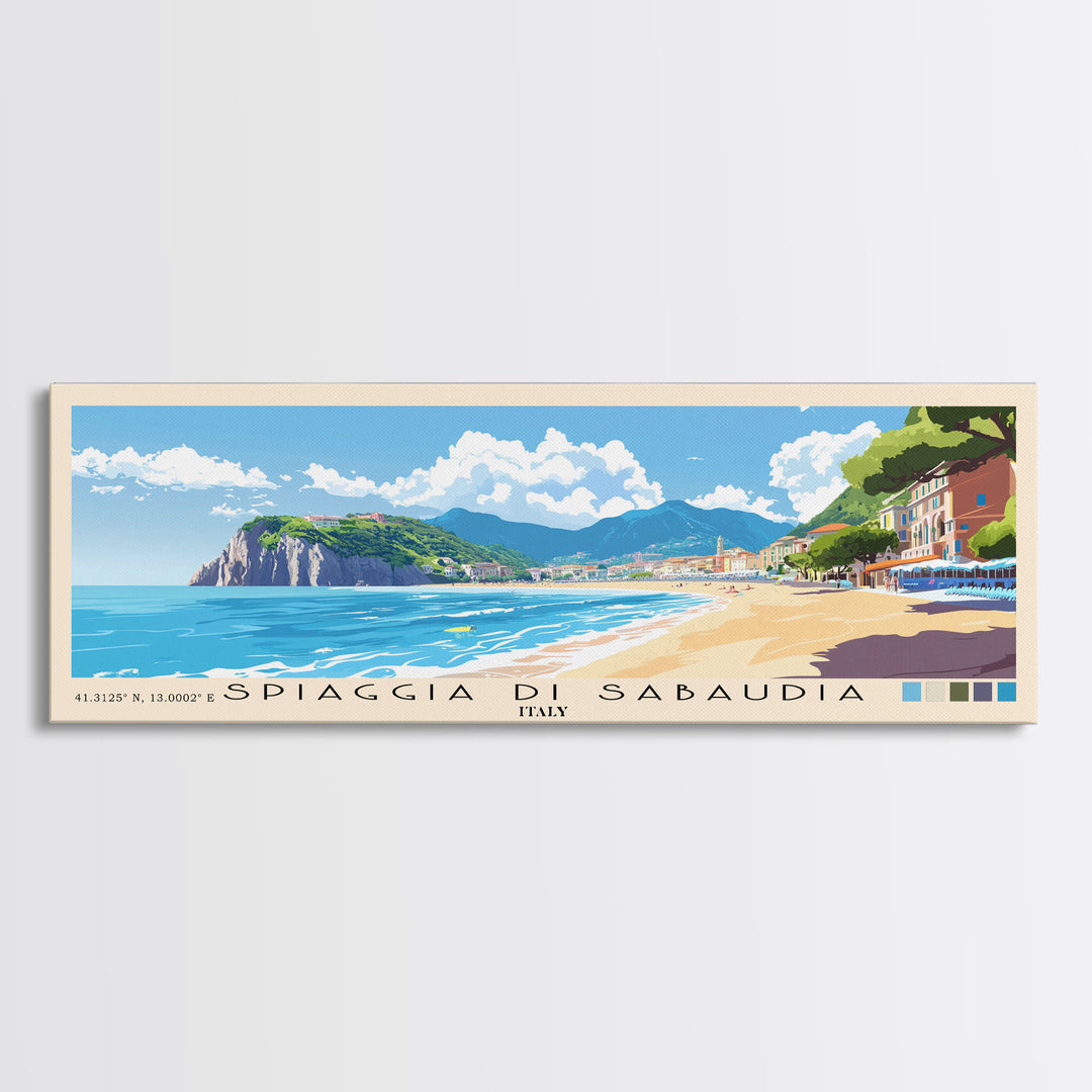 Spiaggia di Sabaudia, Italy Panoramic Print, Vacation Gift, Italy Wall Art, Vacation Wall Art, Vacatation Memories, Beach Decor, Beach Or Lakehouse Art