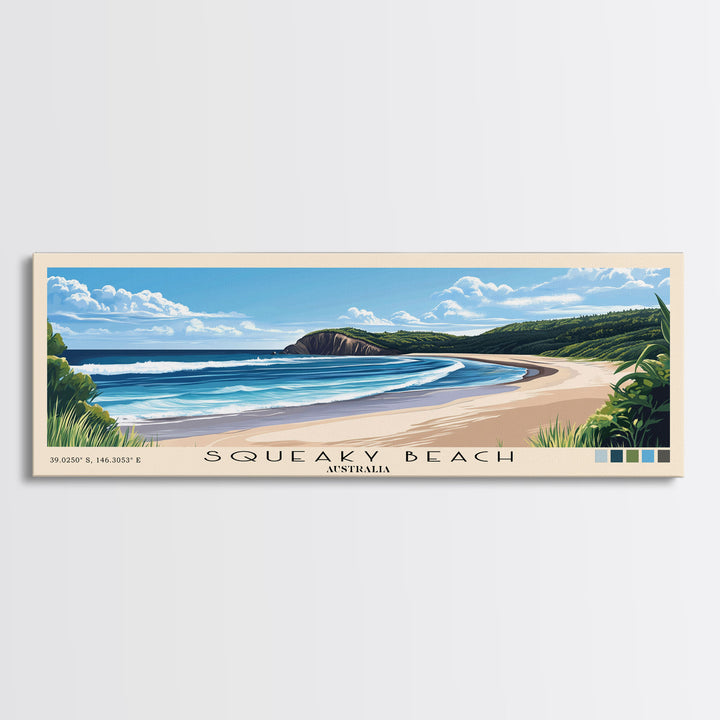 Squeaky Beach, Australia Panoramic Print, Vacation Gift, Australia Wall Art, Beach Painting, Beach Decor, Beach Or Lakehouse Art