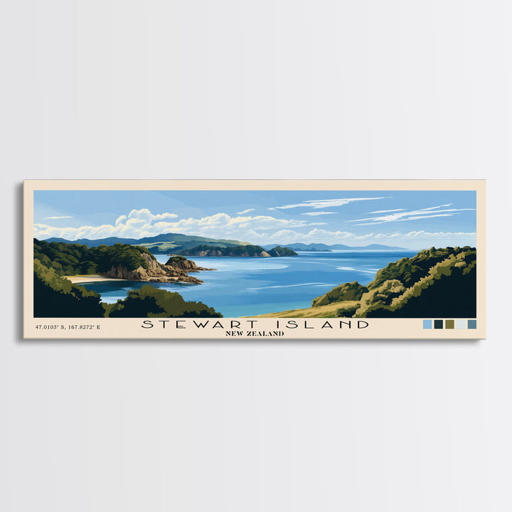 Stewart Island, New Zealand Panoramic Print, Vacation Gift, New Zealand Wall Art, Vacation Wall Art, Vacatation Memories, Beach Decor, Beach Or Lakehouse Art