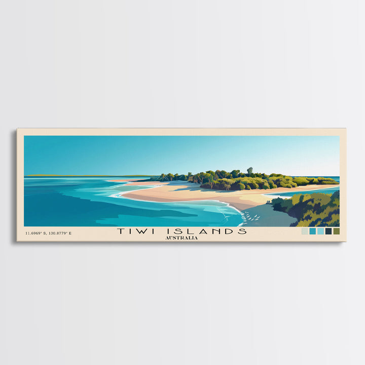 Tiwi Islands, Australia Panoramic Beach Print, Vacation Gift, Australia Wall Art, Beach Painting, Beach Decor, Beach Painting