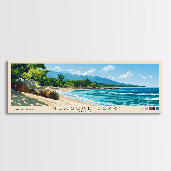 Treasure Beach, Jamaica Panoramic Print, Vacation Gift, Jamaica Wall Art, Vacation Wall Art, Vacatation Memories, Beach Decor, Beach Or Lakehouse Art