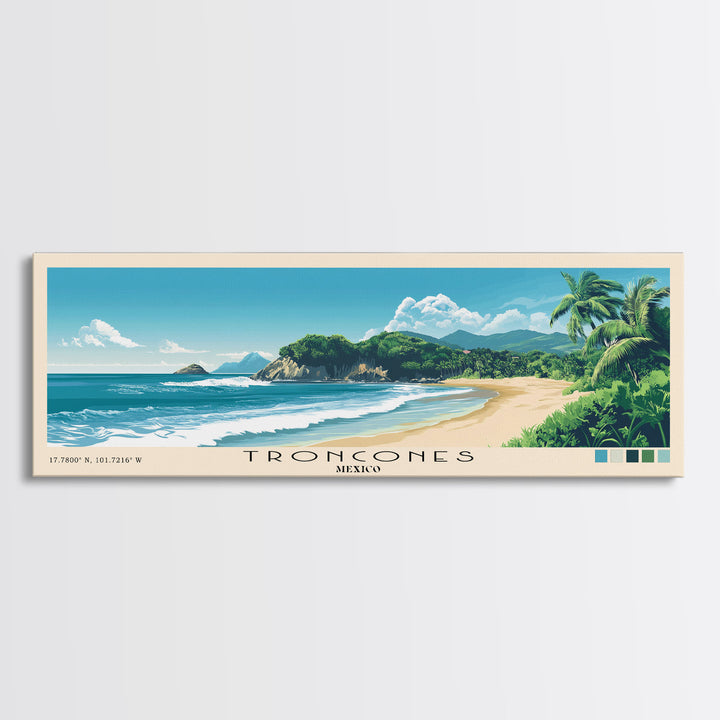 Troncones, Mexico Panoramic Print, Vacation Gift, Mexico Wall Art, Vacation Wall Art, Vacatation Memories, Beach Decor, Beach Or Lakehouse Art