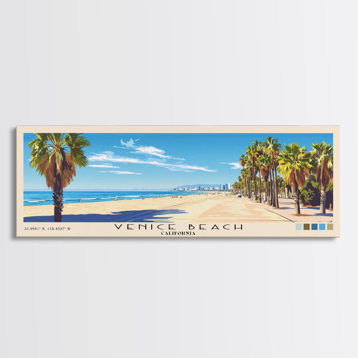 Venice Beach, California Panoramic Print, Vacation Gift, California Wall Art, Vacation Wall Art, Vacatation Memories, Beach Decor, Beach Or Lakehouse Art