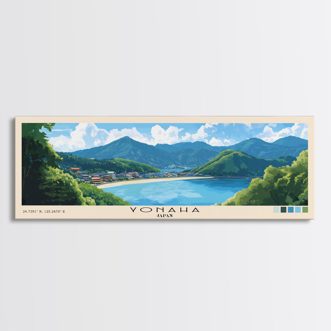 Yonaha, Japan Panoramic Print, Vacation Gift, Japan Wall Art, Vacation Wall Art, Vacatation Memories, Beach Decor, Beach Or Lakehouse Art