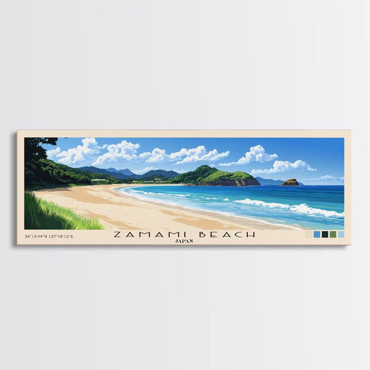 Zamami Beach, Japan Panoramic Print, Vacation Gift, Japan Wall Art, Vacation Wall Art, Vacatation Memories, Beach Decor, Beach Or Lakehouse Art