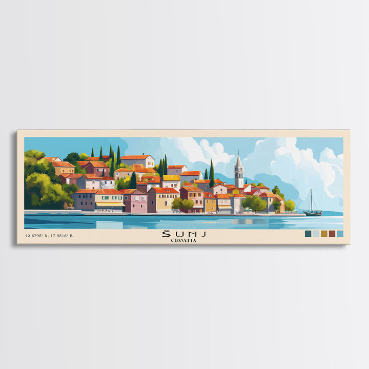 Šunj, Croatia Panoramic Print, Vacation Gift, Croatia Wall Art, Vacation Wall Art, Vacatation Memories, Beach Decor, Beach Or Lakehouse Art