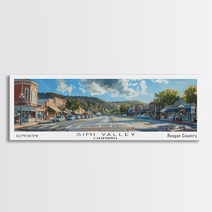 Simi Valley California Travel Poster, Framed Canvas Print, Wall Art, Home Decor, Travel Print, Office Art, Living Room Art, Gift Idea