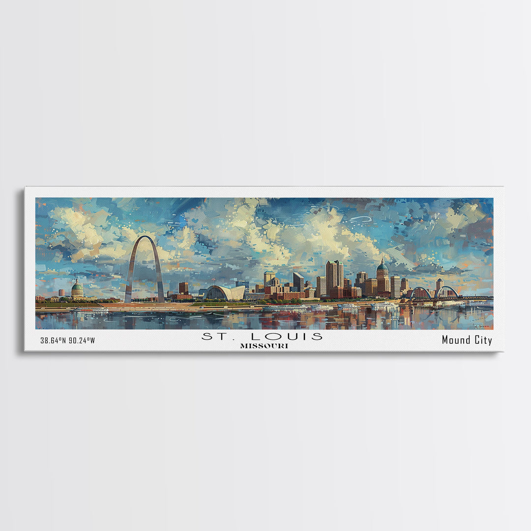 St. Louis Missouri Travel Poster, Framed Canvas Print, Wall Art, Home Decor, Travel Print, Office Decor, Living Room Art, Gift Idea