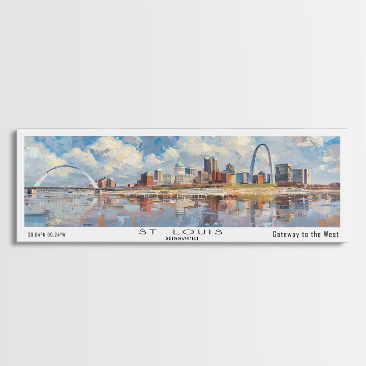 St. Louis Missouri Travel Poster, Framed Canvas Print, Wall Art, Home Decor, Travel Gift, Living Room Art, Retro Style Art, Office Decor