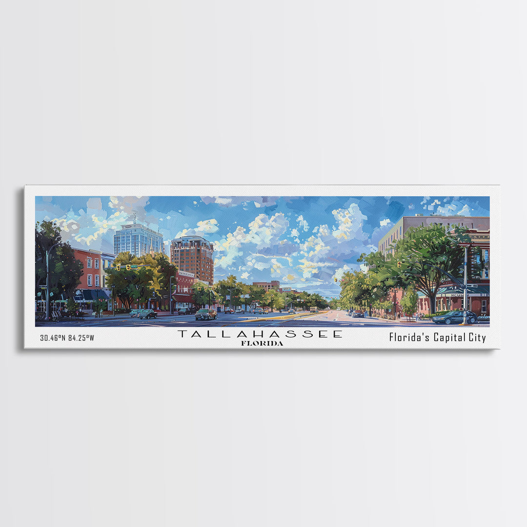 Tallahassee Florida Travel Poster, Framed Canvas Print, Wall Art, Home Decor, Travel Print, Office Decor, Living Room Art, Gift Idea