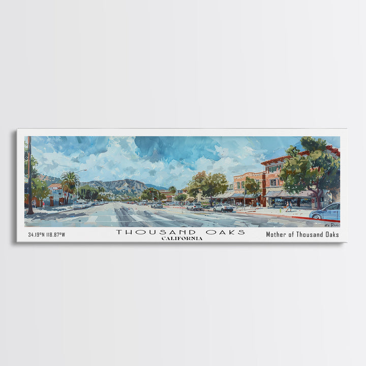 Thousand Oaks California Travel Poster, Framed Canvas Print, Wall Art, Home Decor, Travel Print, Office Decor, Living Room Art, Gift Idea