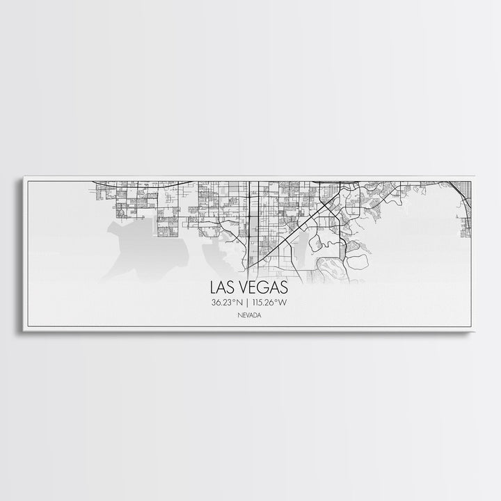 Panoramic Las Vegas  City Map, Nevada Art, Map Print, Minimalist Wall Art, Canvas Art, Housewarming Gift, Street Map Art, Closing Gift