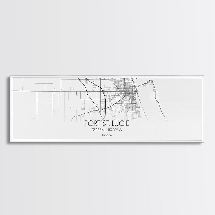 Panoramic Port St Lucie City Map, Florida Art, Map Print, Minimalist Wall Art, Canvas Art, Housewarming Gift, Street Map Art, Closing Gift