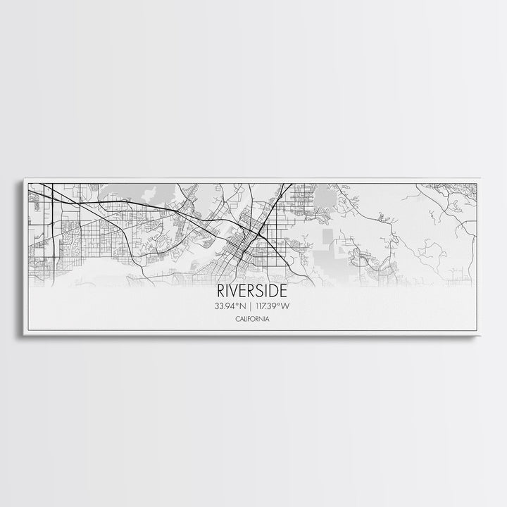 Panoramic Riverside City Map, California Art, Map Print, Minimalist Wall Art, Canvas Art, Housewarming Gift, Street Map Art, Closing Gift