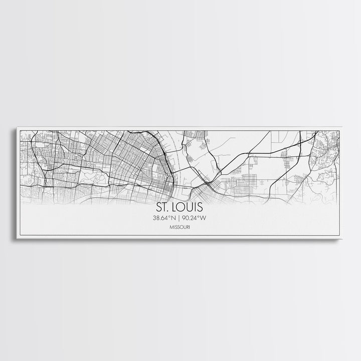 Panoramic St Louis City Map, Missouri Art, Map Print, Minimalist Wall Art, Canvas Art, Housewarming Gift, Street Map Art, Closing Gift