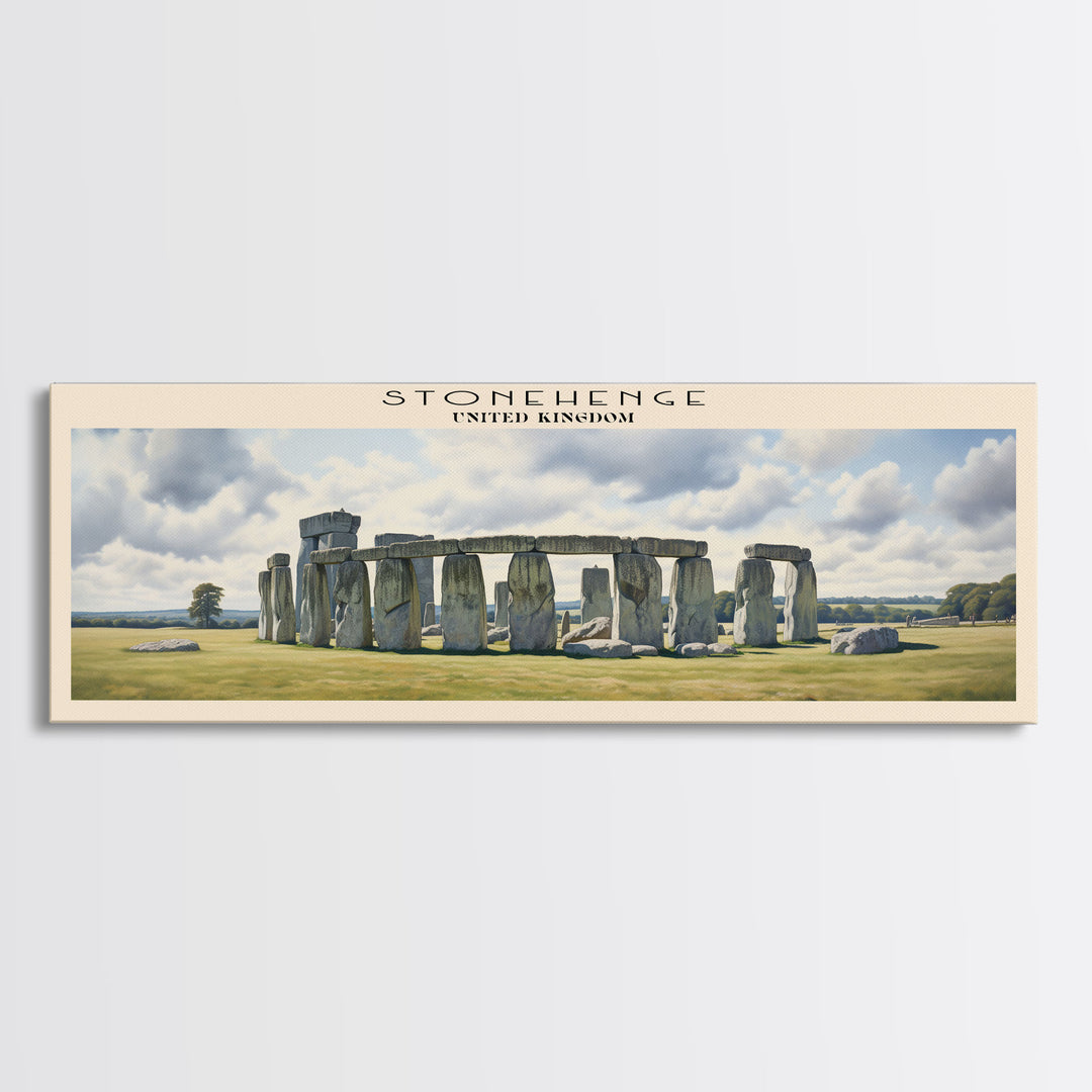 Stonehenge COUNTRY Travel Poster Print, Framed Canvas Print, COUNTRY Travel Art, Wood Framed Art, Wall Hanging, Home Decor