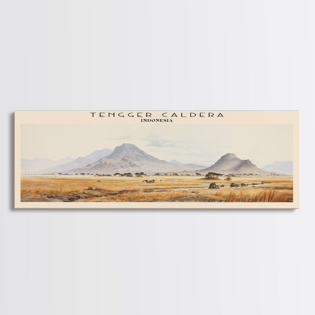 Tengger Caldera Framed Canvas Print Travel Poster | Wall Art | Home Decor | Gift For Travel Lover | Wall Hanging | Original Art