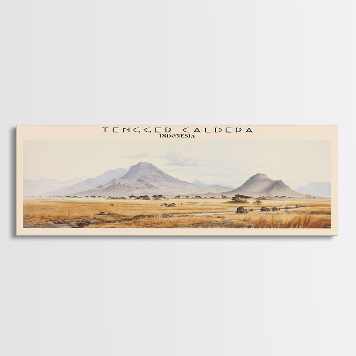 Tengger Caldera Framed Canvas Print Travel Poster | Wall Art | Home Decor | Gift For Travel Lover | Wall Hanging | Original Art