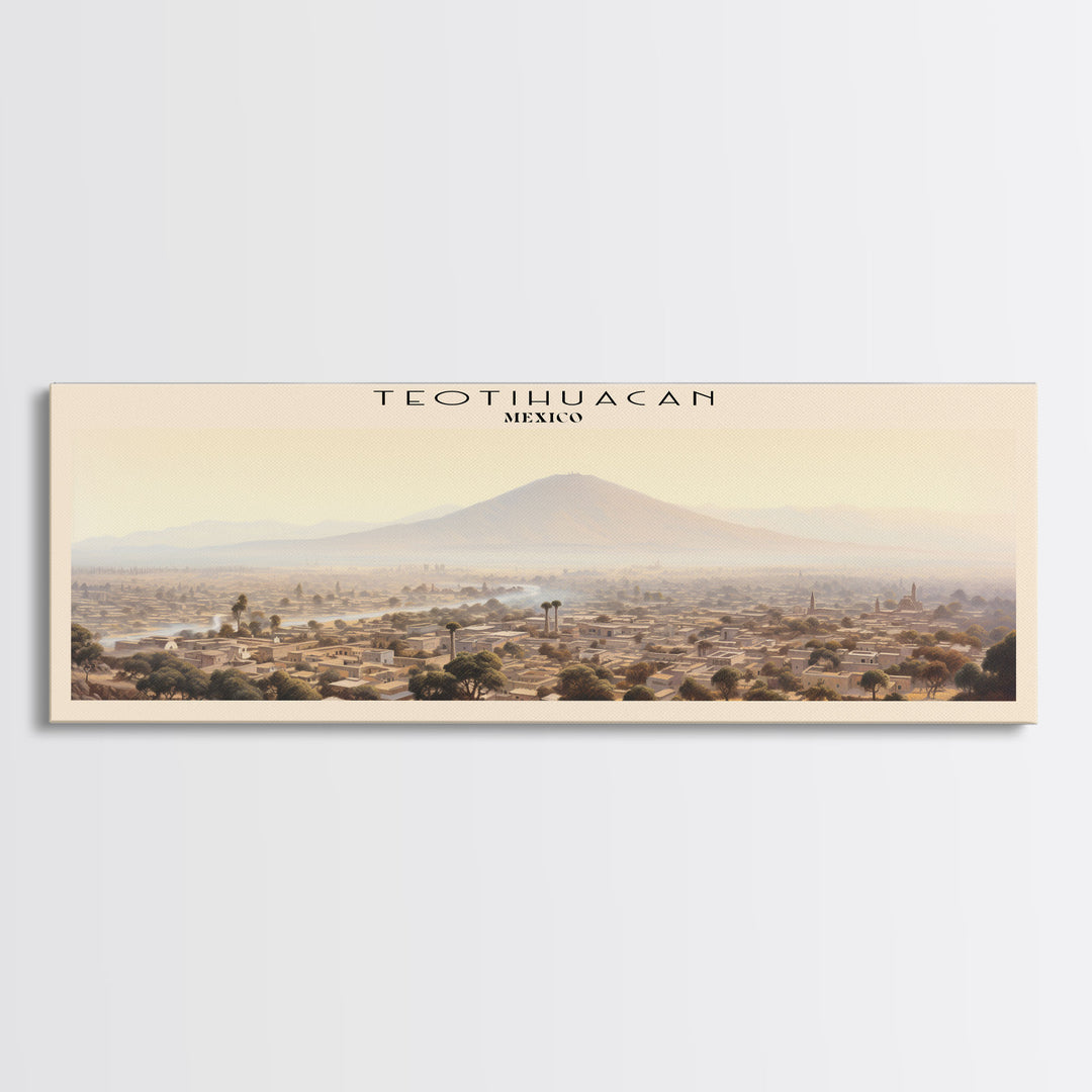 Teotihuacan COUNTRY | Framed Travel Poster Canvas Print | Trendy Wall Art | Watercolor Painting | Living Room Art | Unique Art