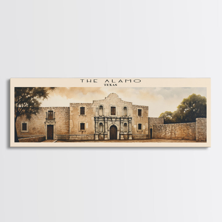 The Alamo Travel Print Wall Art, Travel Poster Print, Retro Style COUNTRY Home Decor, Wall Hanging, Travel Gift Idea, Unique Metal Art