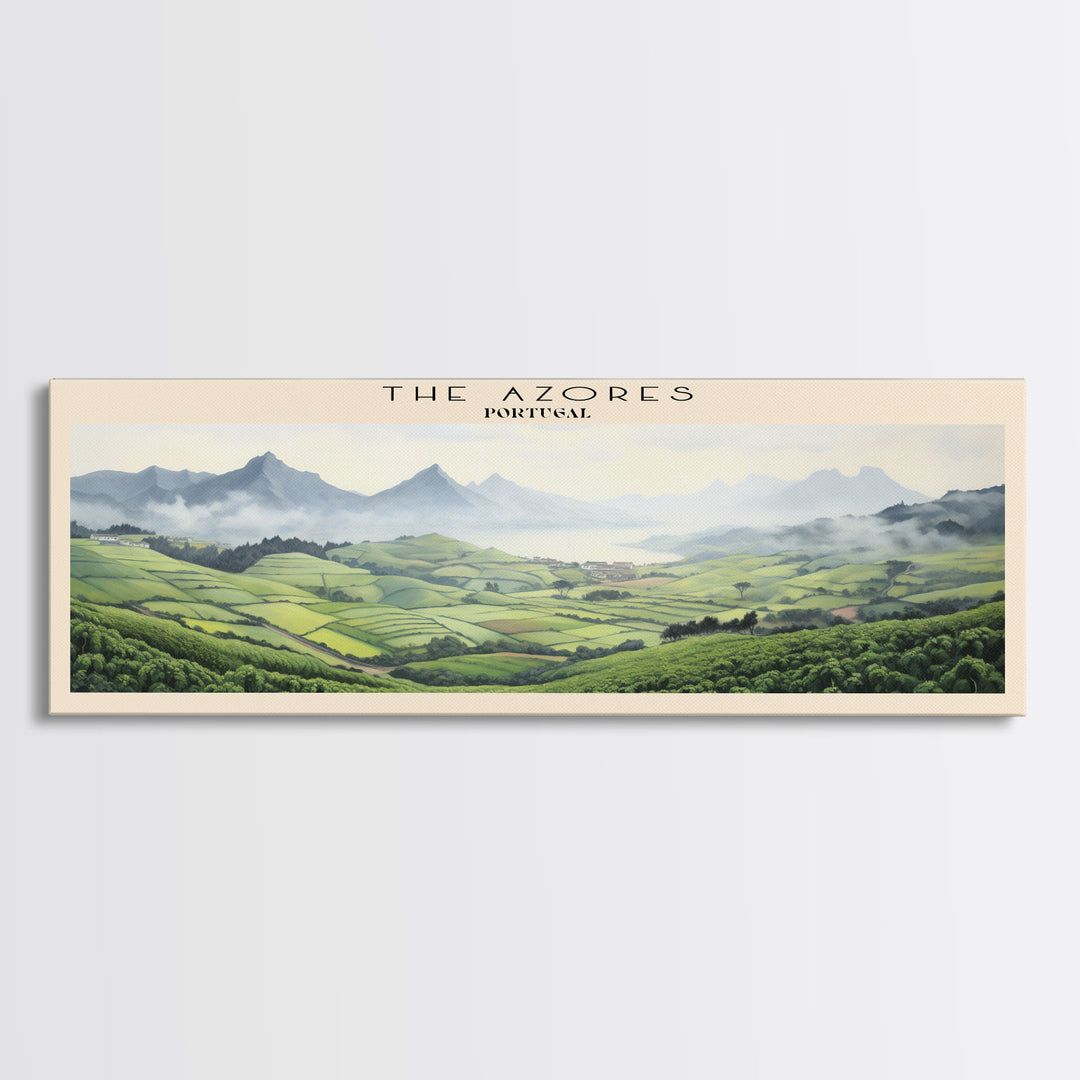 The Azores Framed Canvas Print Travel Poster | Wall Art | Home Decor | Gift For Travel Lover | Wall Hanging | Original Art