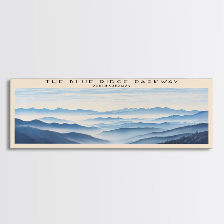 The Blue Ridge Parkway Framed Canvas Print Travel Poster | Wall Art | Home Decor | Gift For Travel Lover | Wall Hanging | Original Art