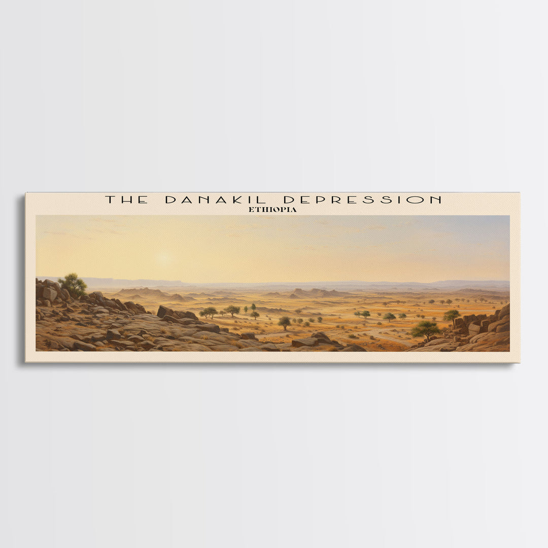 The Danakil Depression COUNTRY Travel Poster Print, Framed Canvas Print, COUNTRY Travel Art, Wood Framed Art, Wall Hanging, Home Decor